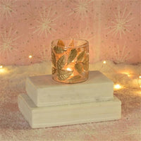 Enameled Gold Leaf Votive Holder