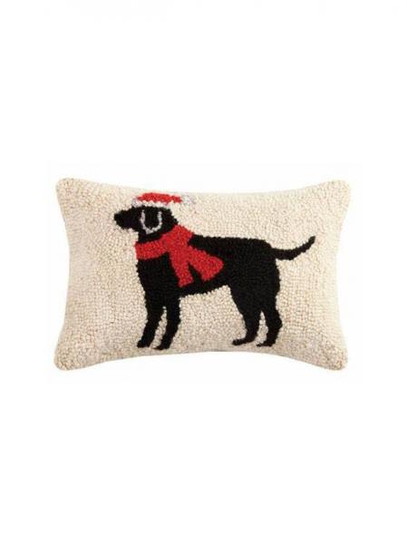 8x12 Black Lab Christmas Hook Pillow