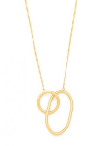 18K Ellipsis + Circle Necklace