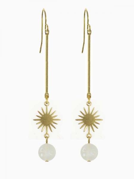 Sun + Moonstone Earrings