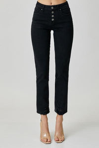 Mid Rise Button Fly Denim