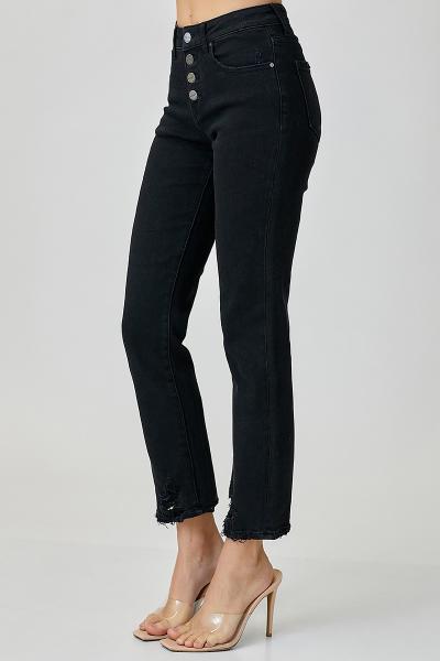 Mid Rise Button Fly Denim