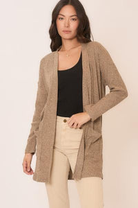 Brushed Knit Pocket Cardigan