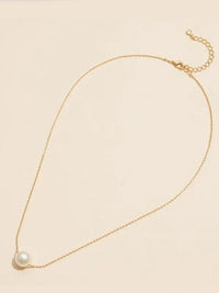 18K Gold Dip Pearl Charm Necklace