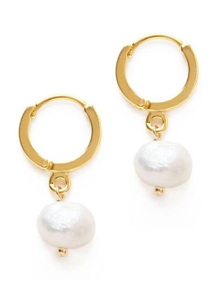 Pearl Huggie Earrings