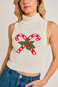 Festive Candy Cane Sweater Vest