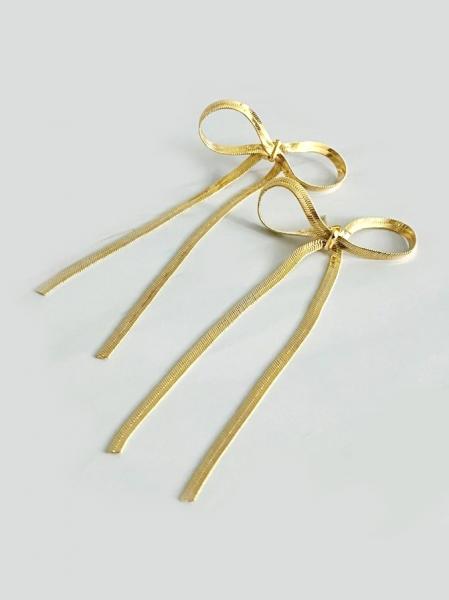 18K Plated Chain Bow Earrings