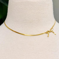 18K Plated Chain Bow Necklace