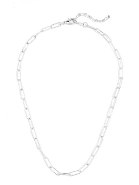 Silver Paperclip Collar Necklace