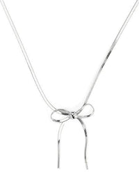 Silver Bow Snake Chain Necklace