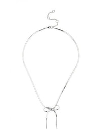 Silver Bow Snake Chain Necklace