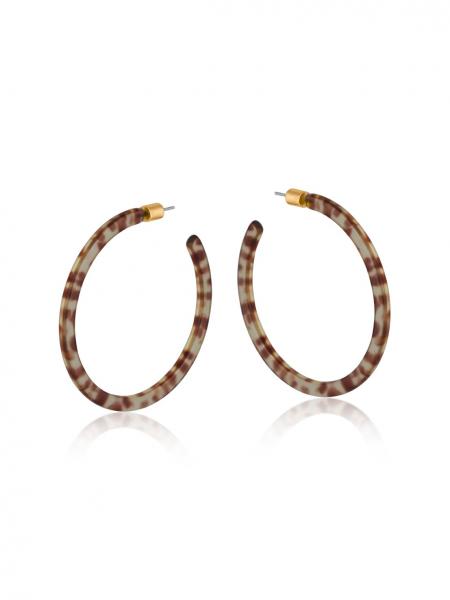 Marseille Resin Hoop Earrings - Brown