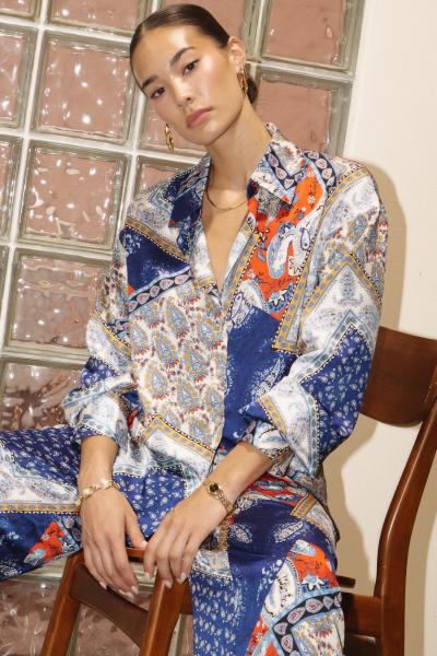 Paisley Patchwork Satin Shirt