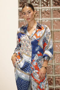 Paisley Patchwork Satin Shirt