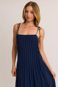 Tuck Pleated Chiffon Dress