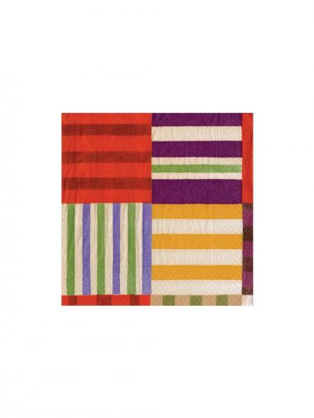 Striped Patchwork Cocktail Napkins