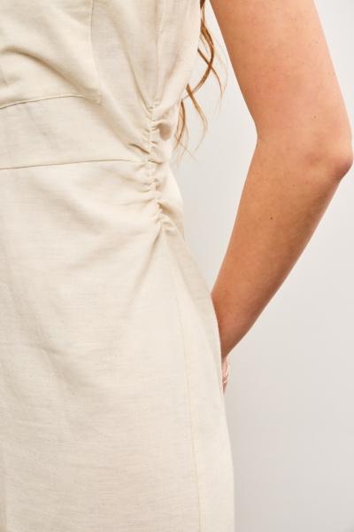 Side Ruched Cotton Dress