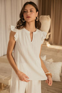Cotton Keyhole Top