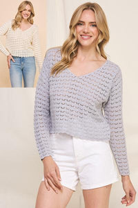 Bisque Open Knit Top