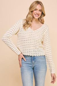 Bisque Open Knit Top