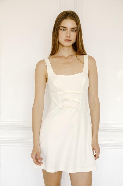 Cream Corset Bow Dress