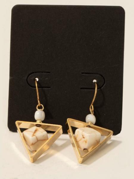Tri-Stone Earrings