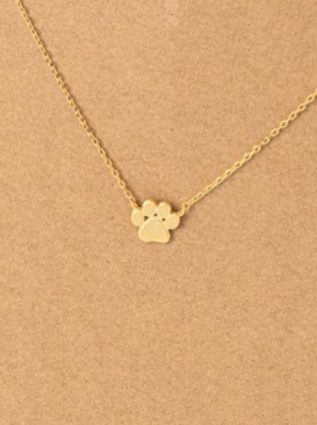 18K Dipped Paw Print Necklace