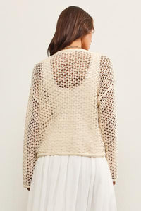 Cotton Blend Crochet Cardigan