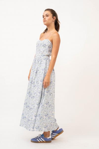 Floral Corset Strapless Dress