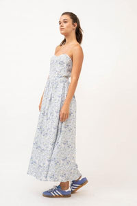 Floral Corset Strapless Dress