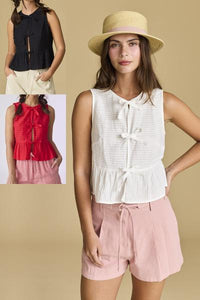 Open Triple Bow Tie Top