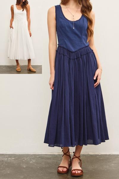 Cotton Gauze Hem Dress