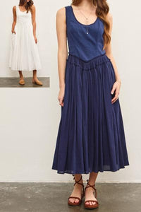 Cotton Gauze Hem Dress