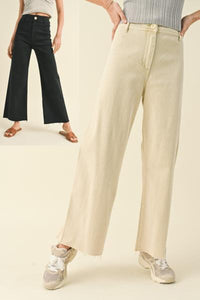 Straight Leg Raw Hem Denim