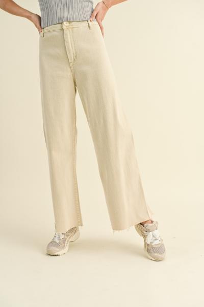 Straight Leg Raw Hem Denim