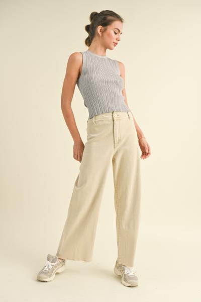 Straight Leg Raw Hem Denim