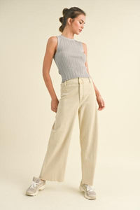 Straight Leg Raw Hem Denim