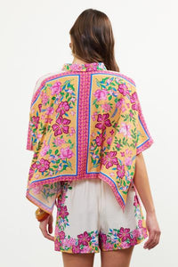 Floral Border Scarf Top