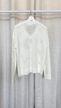 Open Weave V-Neck Sweater