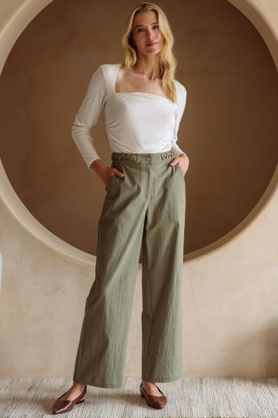 Braided Waist Straight Pants