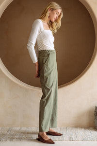 Braided Waist Straight Pants