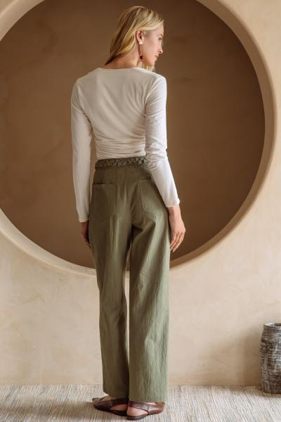 Braided Waist Straight Pants