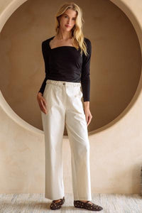 Braided Waist Straight Pants