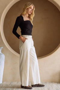 Braided Waist Straight Pants