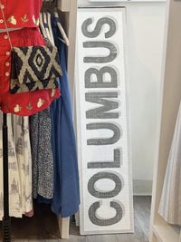12x48 Hand Painted Columbus Sign Taupe