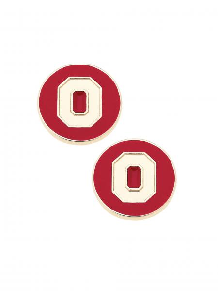 Enamel Block "O" Earrings