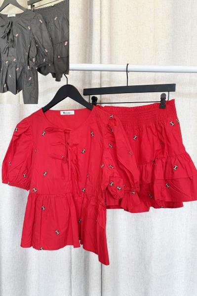 Cotton Football Ruffle Skort