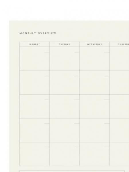 Monthly Overview Notepad