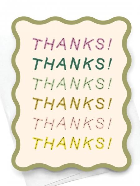 Wavy Thanks Die Cut Card