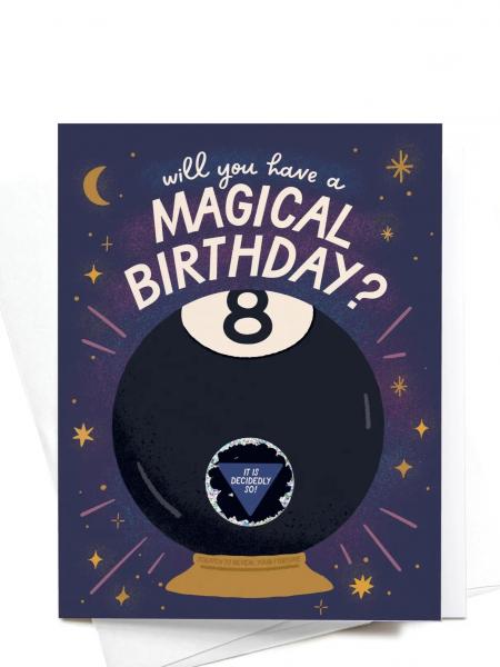 Magic 8-Ball Scratch Off BDay Card
